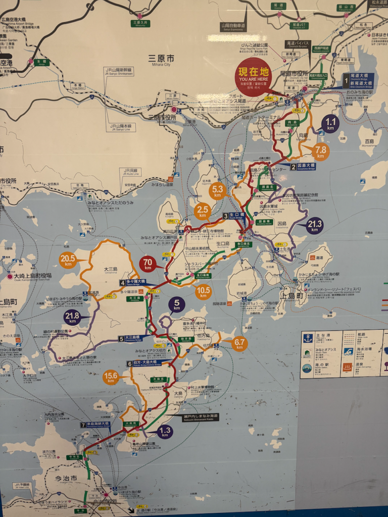 Map of the shimanami kaido
